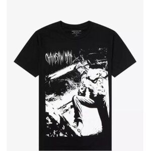 Hot Topic Chainsaw Man Jumbo Denji Black & White T-Shirt Large NWOT